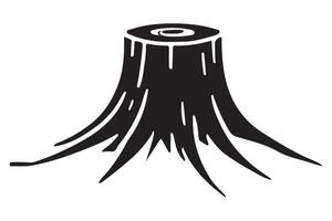 Tree Stump with Roots Silhouette Graphic vector