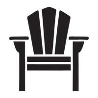 Simple Adirondack Chair Silhouette Illustration for Relaxing vector
