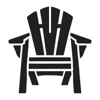 Adirondack Chair Silhouette View from Front Illustration vector