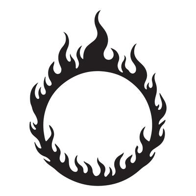 Fiery Ring Silhouette Illustration for Bold Designs