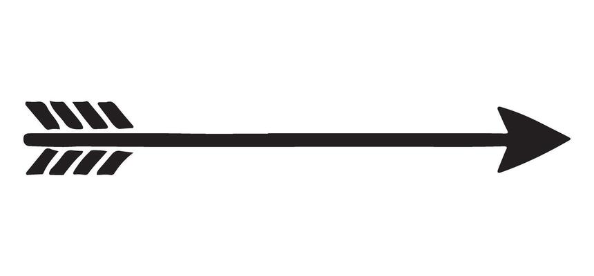 Simple Black Arrow Silhouette Illustration for Direction