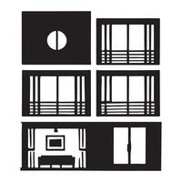 Detailed Illustration of Traditional Korean Window Designs vector