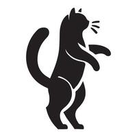 Silhouette Illustration of a Cat in Playful Pose vector