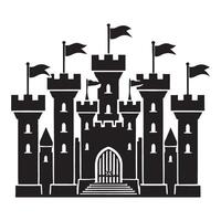 Imposing Medieval Castle Silhouette a Fortified Structure vector