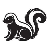 Silhouette of a Skunk Animal Illustration vector