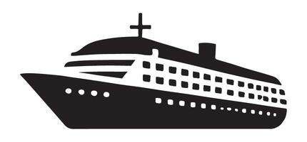 Cruise Ship Silhouette Majestic Ocean Liner vector