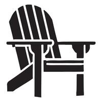 Silhouette Illustration of Adirondack Chair with Side Table vector