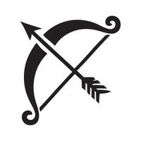 Ornate Bow and Arrow Silhouette Art vector