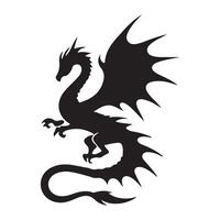 Elegant Black Dragon Silhouette Design vector