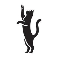 Silhouette Illustration of a Cat Standing on Hind Legs vector