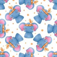Adorable elephant themed seamless pattern for fabric, wallpaper and many more vector