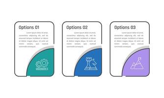 Infographic 3 Key Elements of Business Success. Presentation, Plan, Marketing and Strategy. vector