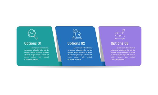 Infographic 3 Key Elements of Business Management. Presentation, Plan, Data and Strategy.