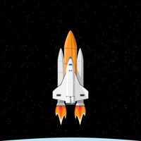 Space rocket in space. vector