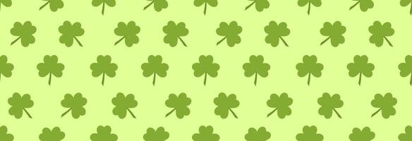 Clover leaf icon on green background. Seamless pattern. vector