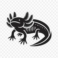 An axolotl perched in a mountainous landscape, surrounded by towering mountains and lush vector
