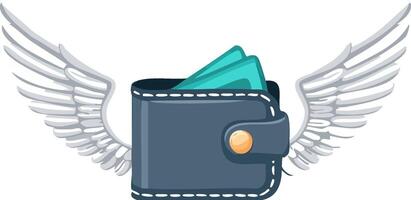 Wallet with Wings vector
