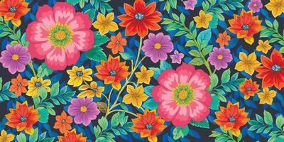 Batik floral pattern illustration for background design. vector