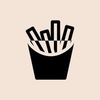 Design Illustration graphic of french fries icon with glyph style. Suitable for UI, mobile design, web design, etc vector