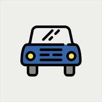 Design Illustration graphic of front view car icon with line and color style. Suitable for UI, mobile design, web design, etc vector