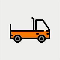 Design Illustration graphic of pickup car icon with line and color style. Suitable for UI, mobile design, web design, etc vector