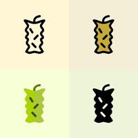 Design Illustration graphic of eaten apple set icon with line style. Suitable for UI, mobile design, web design, etc vector