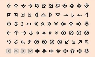 Design Illustration graphic of arrow set icon with line style. Suitable for UI, mobile design, web design, etc vector
