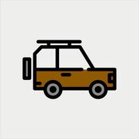 Design Illustration graphic of jeep icon with line and color style. Suitable for UI, mobile design, web design, etc vector
