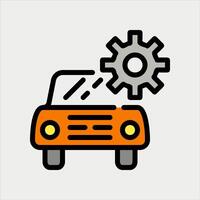 Design Illustration graphic of services car icon with line and color style. Suitable for UI, mobile design, web design, etc vector