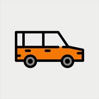 Design Illustration graphic of SUV car icon with line and color style. Suitable for UI, mobile design, web design, etc vector