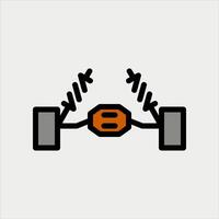 Design Illustration graphic of shockbreaker car icon with line and color style. Suitable for UI, mobile design, web design, etc vector