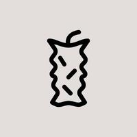 Design Illustration graphic of eaten apple icon with line style. Suitable for UI, mobile design, web design, etc vector