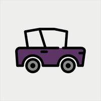 Design Illustration graphic of old car icon with line and color style. Suitable for UI, mobile design, web design, etc vector