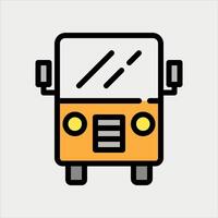 Design Illustration graphic of front view bus icon with line and color style. Suitable for UI, mobile design, web design, etc vector