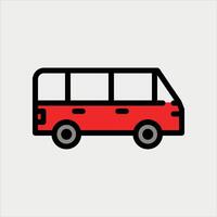 Design Illustration of MPV car icon with line and color style. Suitable for UI, mobile design, web design, etc vector