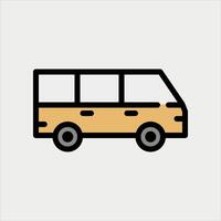 Design Illustration graphic of MPV car icon with line and color style. Suitable for UI, mobile design, web design, etc vector