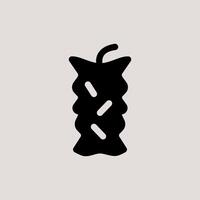 Design Illustration graphic of eaten apple icon with glyph style. Suitable for UI, mobile design, web design, etc vector