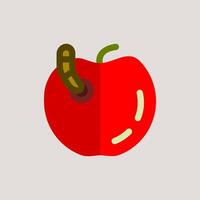 Design Illustration graphic of apple and worm icon with flat style. Suitable for UI, mobile design, web design, etc vector