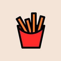 Design Illustration graphic of french fries icon with line and color style. Suitable for UI, mobile design, web design, etc vector