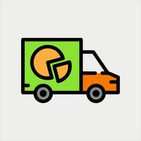 Design Illustration graphic of container truck icon with line and color style. Suitable for UI, mobile design, web design, etc vector