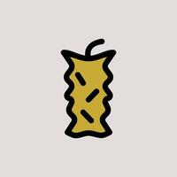 Design Illustration graphic of eaten apple icon with line and color style. Suitable for UI, mobile design, web design, etc vector