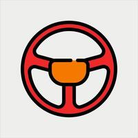 Design Illustration graphic of steering wheel icon with line and color style. Suitable for UI, mobile design, web design, etc vector