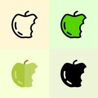 Design Illustration graphic of bite apple set icon with line style. Suitable for UI, mobile design, web design, etc vector