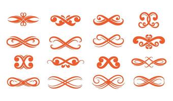 Intricate Infinity Curls Floral Swirls Set for Elegant Design Accents vector