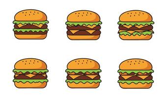 Takeout Box and Burger Graphics Collection vector
