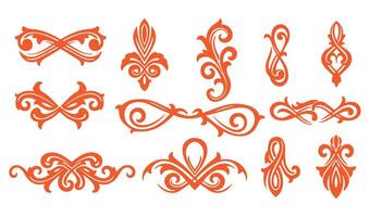 Luxurious Infinity Curls Floral Swirl Ornaments for Artistic Creations vector