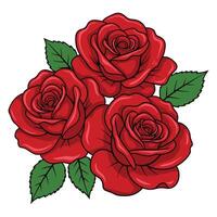 Red Rose Set for Seamless Floral Pattern Creation vector