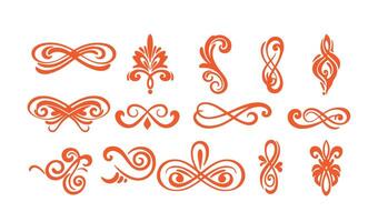 Infinity Curls Floral Swirl Design Set for Timeless Vintage Borders vector
