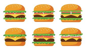 Minimalist Cheeseburger and Takeout Design Icons vector