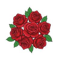 Artistic Red Rose Set Perfect for Valentine Day Projects vector
